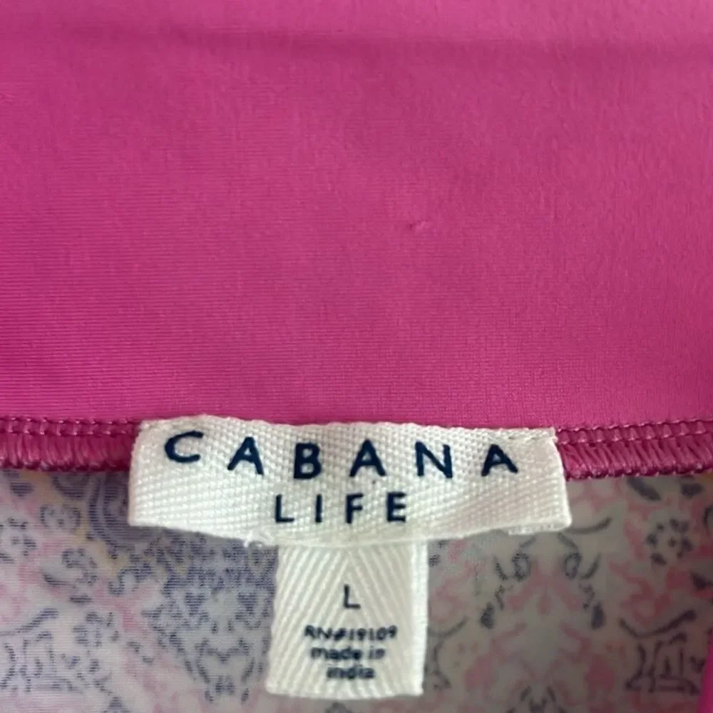 NWOT Cabana Life Geometric Tunic Dress UPF 50 Sun Swim Coverup Sz Large